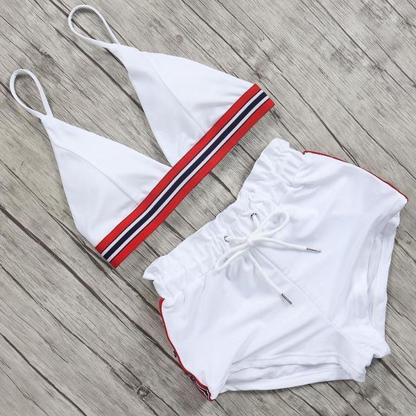 

high waist sport bikini set 2020 bikini swimwear women push up swimsuit bandage brazilian female maillot de bain1, White;black