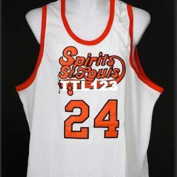 

vintage st. louis #24 marvin barnes white orange 1975-76 mesh fabric full embroidery size s-4xl or custom any name or number college jersey, Black