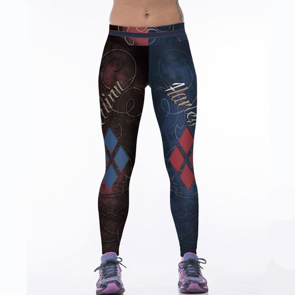 

sport women leggings patchwork 3d print america football pants high waist trouser sport capris gym fitness jogging jeggings1, Black;blue