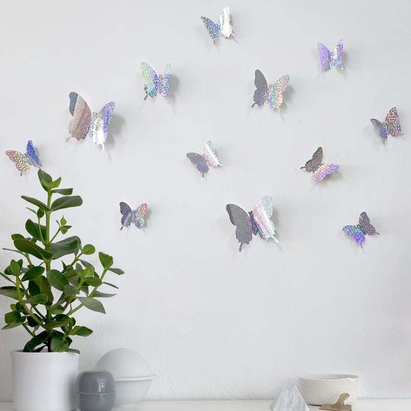 

12pcs pvc 3d butterfly wall decor cute butterflies wall stickers art decals home decoration room bbydie