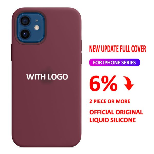 

luxury original official silicone phone cases for iphone 12 mini 11 pro max case full cover with retail box