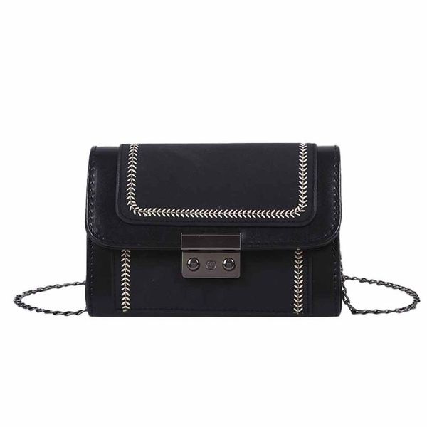 

new fashion female crossbody bags simple lock solid pu leather small square shoulder bags messenger female purse bag dropship #8