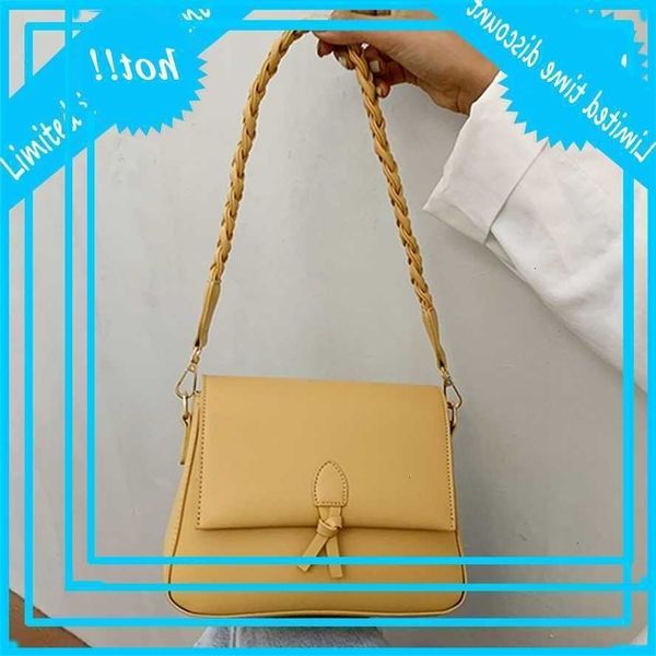

pu leather braid belt shoulder women street random effects flip handbags women's fashion simple underarm bags