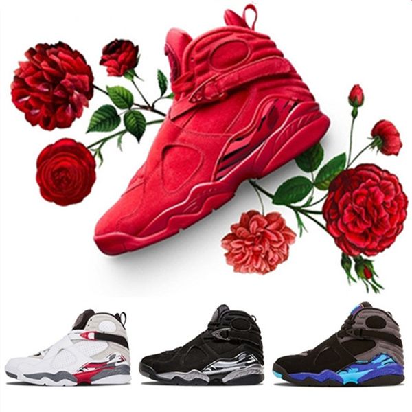 

2019 новый топ валентина красный 8 vii 8s мужчин баскетбол обувь аква chrome countdown пак мужские наружные спортивные кроссовки 8-13