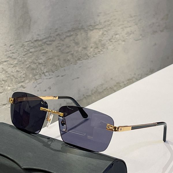 

sunglasses for men women summer ct02010 style anti-ultraviolet retro plate metal leg square frameless fashion eyeglasses random box, White;black
