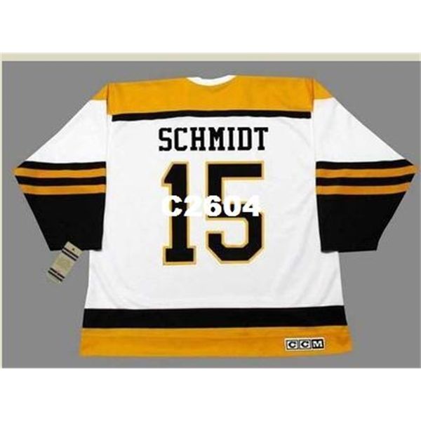 

mens #15 milt schmidt boston bruins 1950's ccm vintage retro away hockey jersey or custom any name or number retro jersey, Black