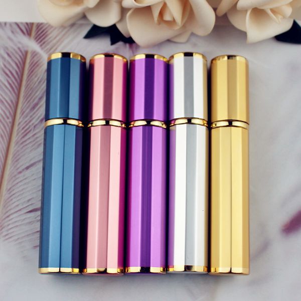 

100 unids / batch 8 ml travel perfume metal sprayer rechargeable glass bottle empty, easy to carry