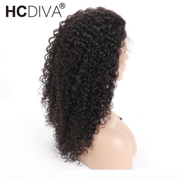 

13*4 lace frontal wig 150 density pre plucked brazilian virgin human hair natural color peruvian indian malaysian kinky curly human hair, Black