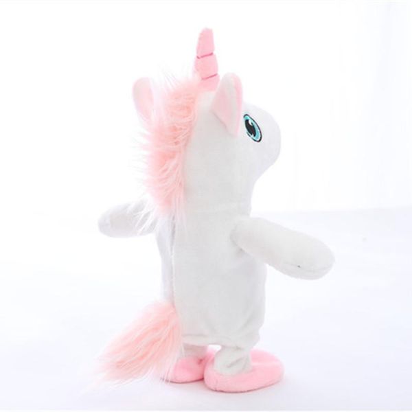 

miaoowa 1шт 18см kawaii walking talking unicorn плюшевые игрушки sound record плюшевые unicorn фаршированная игрушки для детей подарок на де