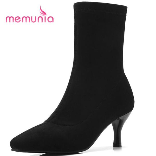 

memunia women boots big size 34-43 elegant strange style fashion boots simple pointed toe winter 2021 new ankle, Black