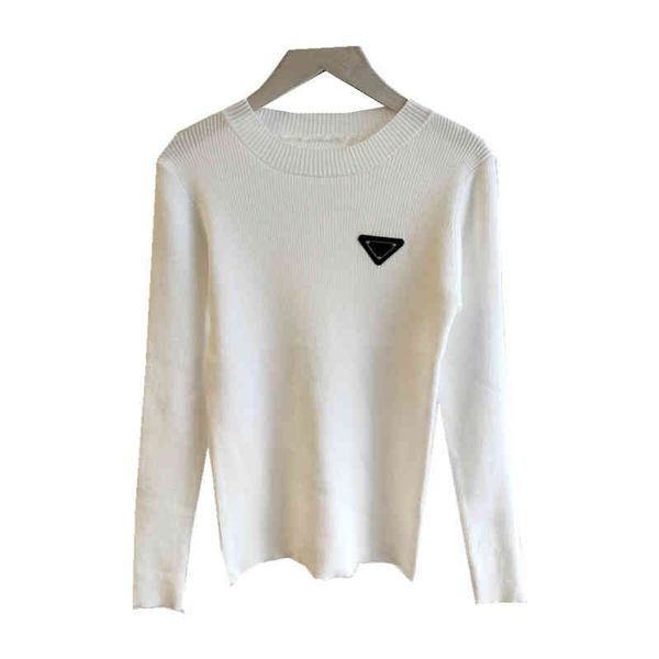 

2022 factory wholesale new college style autumn winter women's wool round neck solid color pullover bottomed large elastic slim fit swe, White;black