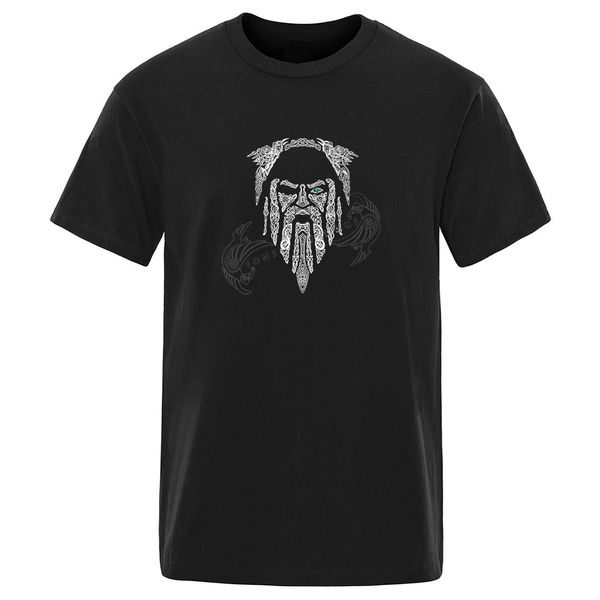 

viking vintage printed new short sleeve solid color fashion hip hop crew neck leisure summer sport hooded sweatshirt hoodie men t shirt