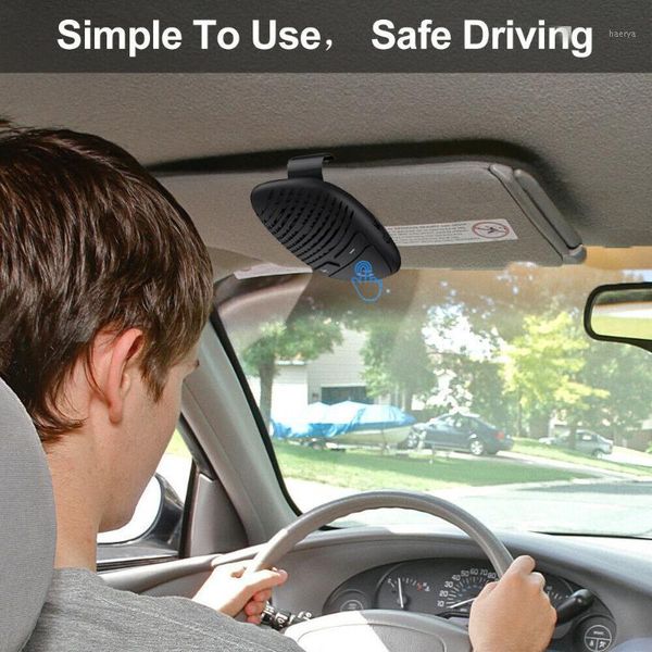 

bluetooth car kit speakerphone handsstereo music receiver player sound enhanced bass/built-in mic for sun visor p301