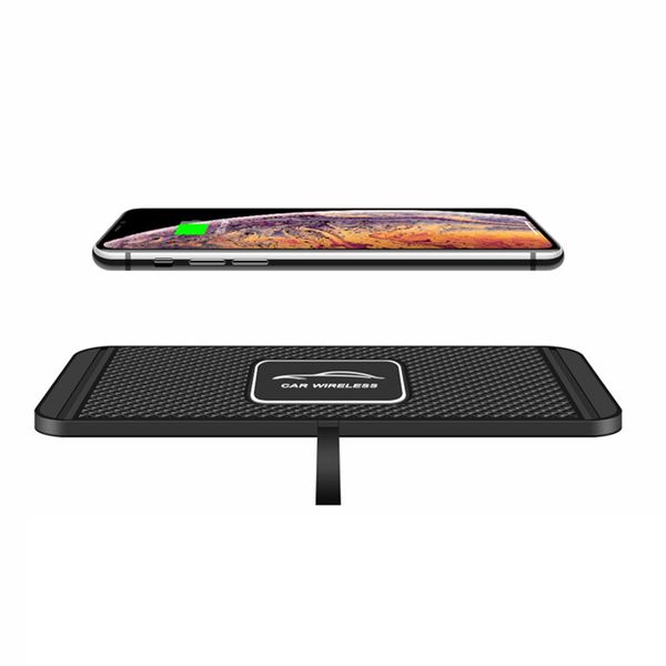 

10w fast charging qi wireless charger pad for iphone 11 pro xs xr samsung s10 dock station non-slip mat car dashboard holder