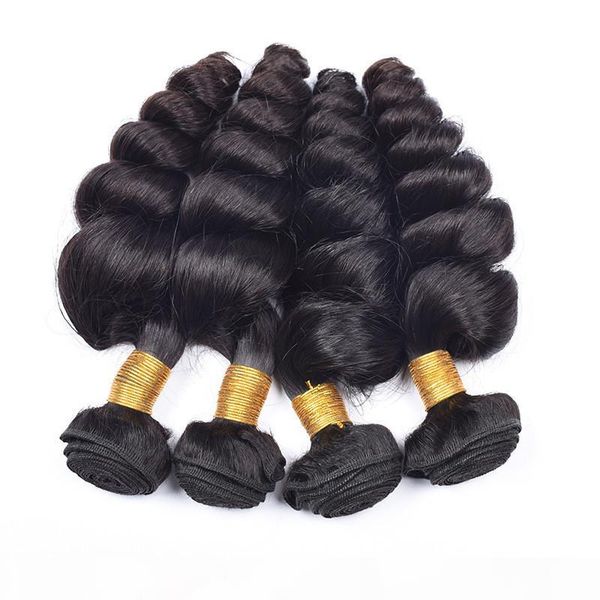 

most fashin style 10a-virgin hair brazilian hair weave loose wave hair double weft no shedding no tangle durable 3 pcs lot, Black
