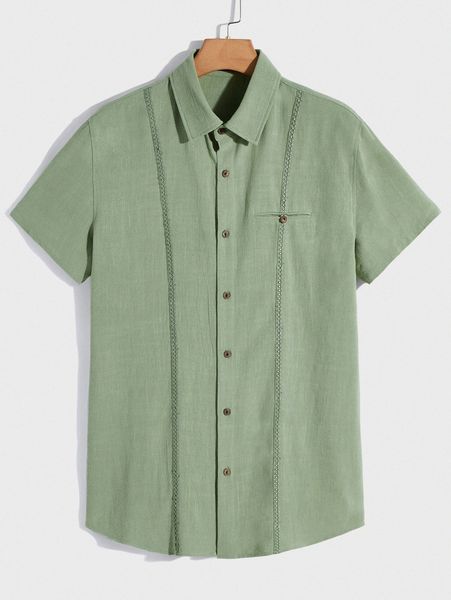 

men solid lace detail shirt u3xd#, White;black