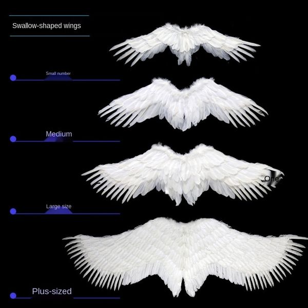 

j7sys flower child bride dress angel performance swallow props and props wings up wings halloween children white feather epatp