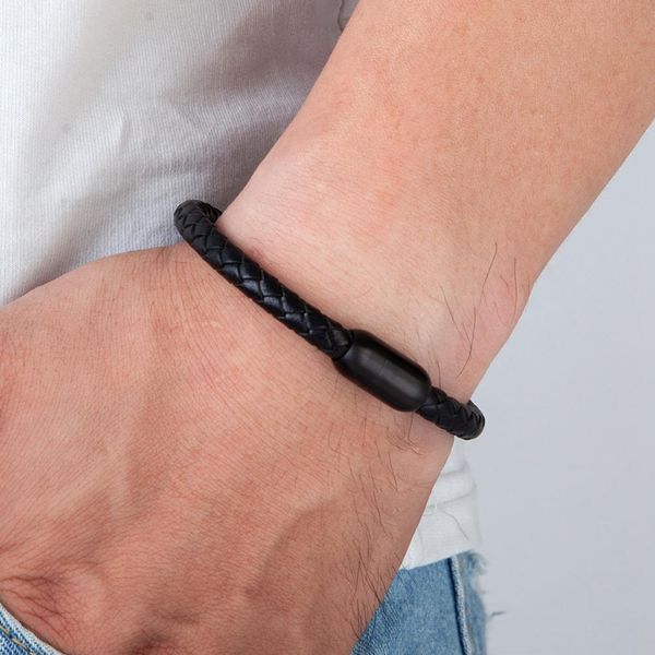 

мода простой стиль из нержавеющей стали мужские кожаный браслет многоцветный черный кожаный браслет для мальчиков красивый подарок на день р, Golden;silver