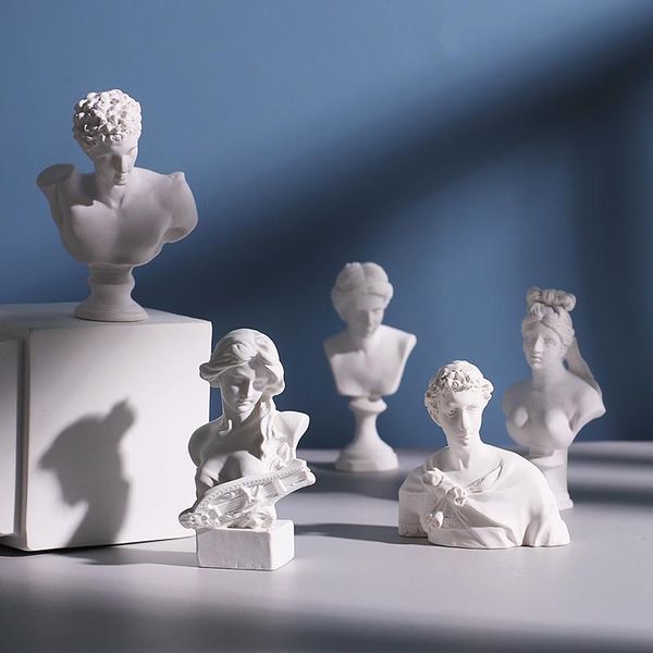 

7cm resin art miniature figurines home decor sketch head statue bust decoration statues gypsum sketch line drawing teaching aids