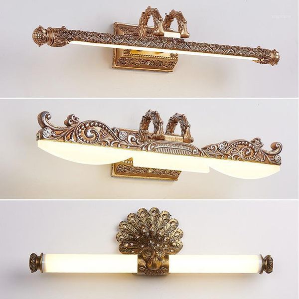 

wall lamp retro european mirror front light cabinet lighting waterproof makeup led lamps bathroom lights1