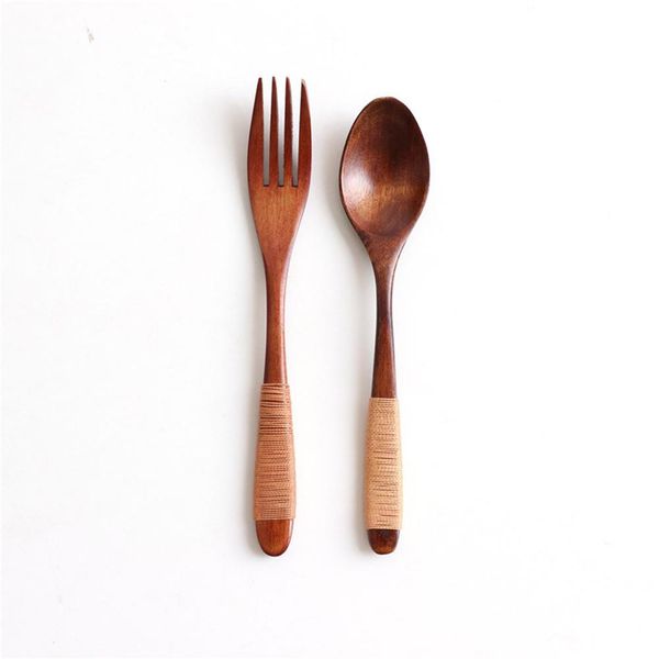 

natural wooden spoon fork dinner kit rice soups utensil cereal handmade home tableware dinnerware cutlery for kicthen h jllohq