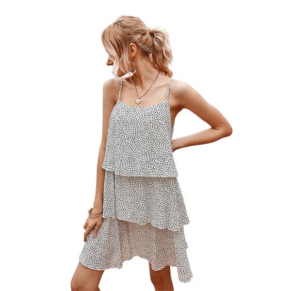 

diyun дизайн женских ins sling платье подвязка свободно сексуальное платье 2020 лето волна точка показать ключицы юбка dwjzb, Black;gray