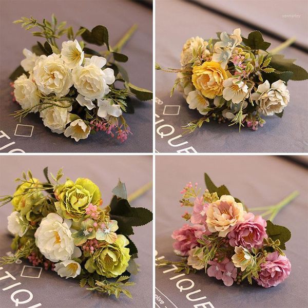 

decorative flowers & wreaths soledi wedding bouquet vintage handmade artificial flower office party living room cute silk fake kitchen home1