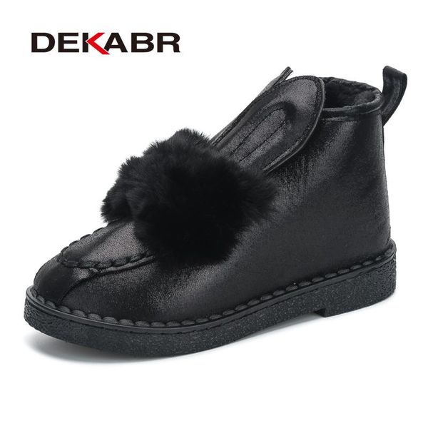 

dekabr brand winter woman sweet cute style cartoon boots suede ankle snow boots female warm fashion shoes woman, Black