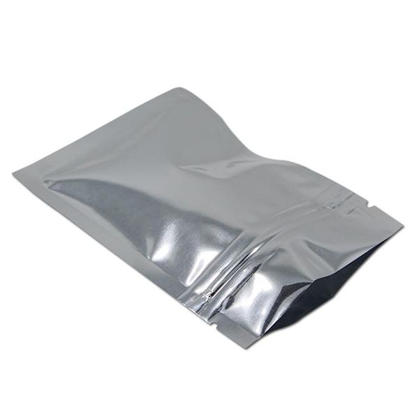 

100pcs/lot silver heat seal aluminum foil zip lock packaging bag reclosable tea snack nuts mylar foil zipper packa wmtjmr