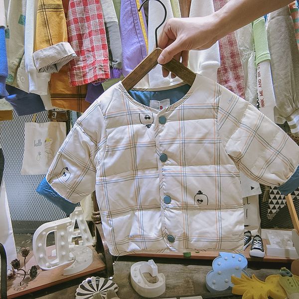 

children's jacket liner 2020 winter wear new boys' light white duck down coat korean version baby's foreign style and warmth, Blue;gray
