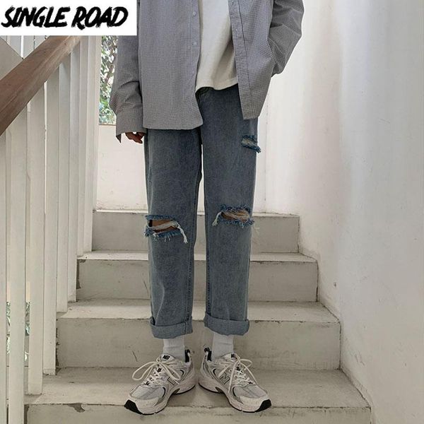 

singleroad mens jeans men 2021 oversized wide leg korean ripped denim pant harajuku japanese streetwear blue baggy jeans for men