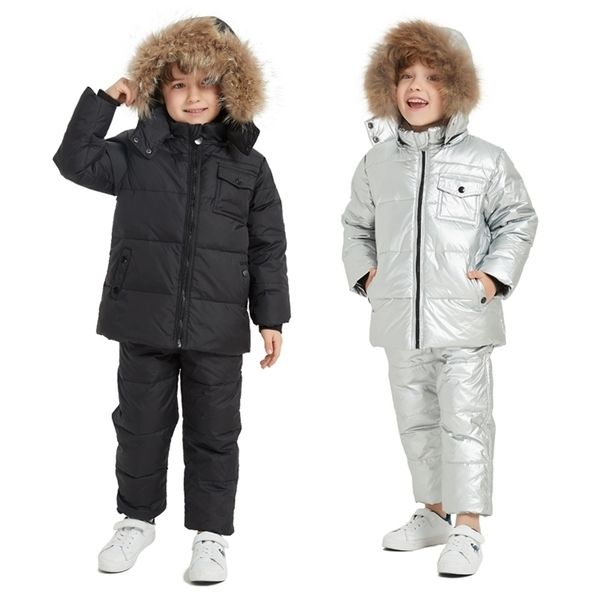 

1-5years winter jumpsuit for children baby boy girl clothing set children parka coat baby snowsuit jacket for girls kids clothes lj201017, Blue;gray