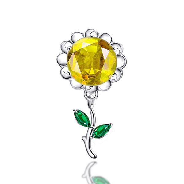 

s925 sterling silver hollow sunflower string pendant yellow diy bracelet charms beads loose beads wholesale, Black