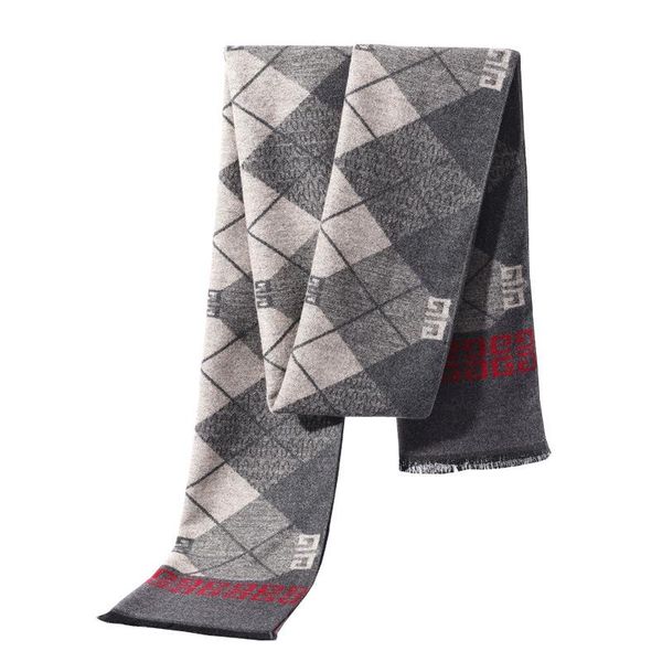 

scarves autumn and winter scarf men's business casual long warm plaid wholesale customization, Blue;gray