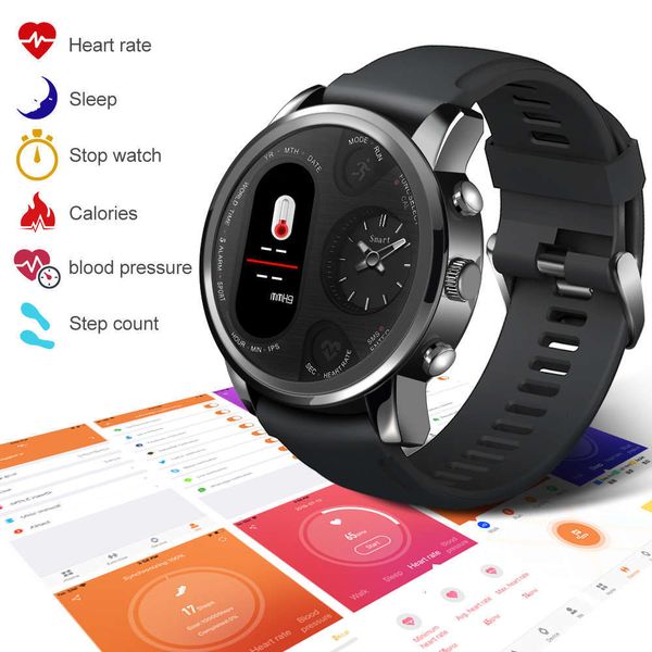

t3 men's sports dual screen watch, busins intelligent activity tracker, waterproof ip68, ios smart wristb