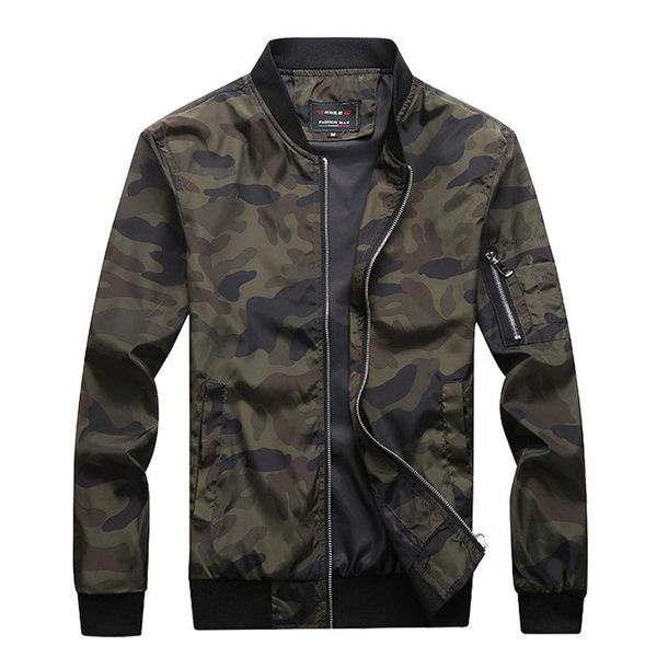 

2021 new autumn men's camouflage jackets male coats camo bomber jacket mens brand clothing outwear plus size, Black;brown