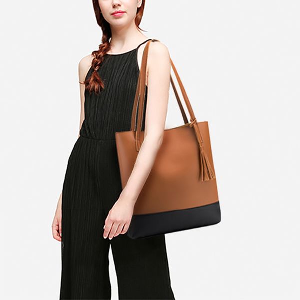 

women soft leather bags women bag luxury tassels bucket large capacity sale-wt