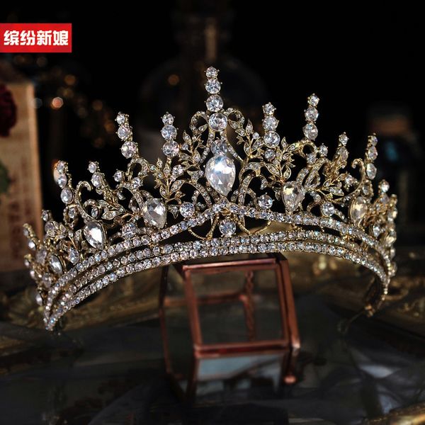 

2021 new royal luxury gold bridal dress wedding headdress crown, Silver