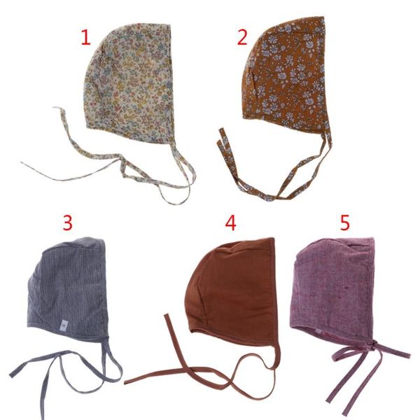 

newborn pgraphy cosplay baby hat floral vintage double side linen strap beanie boys girls props cap pilot countryside costum, Slivery;white