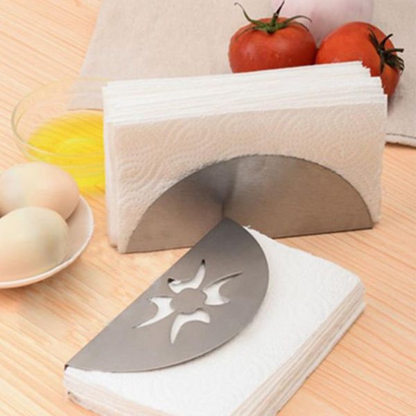 

1pc fan-shaped sector stainless steel napkin holder container tissue holder