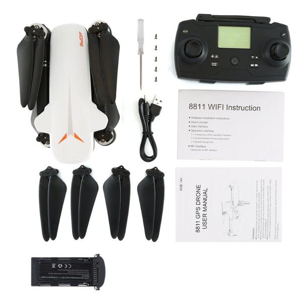 

gps складная rc drone вертолет с оптического потока двухрежимного 4k hd двойная камера с wi-fi connection 23mins vs f11 b4w sg906