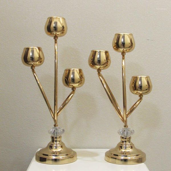 

10pcs/lot table candle holders plating metal candlestick geometric round romantic candle holders for wedding dinner decor zzt0281