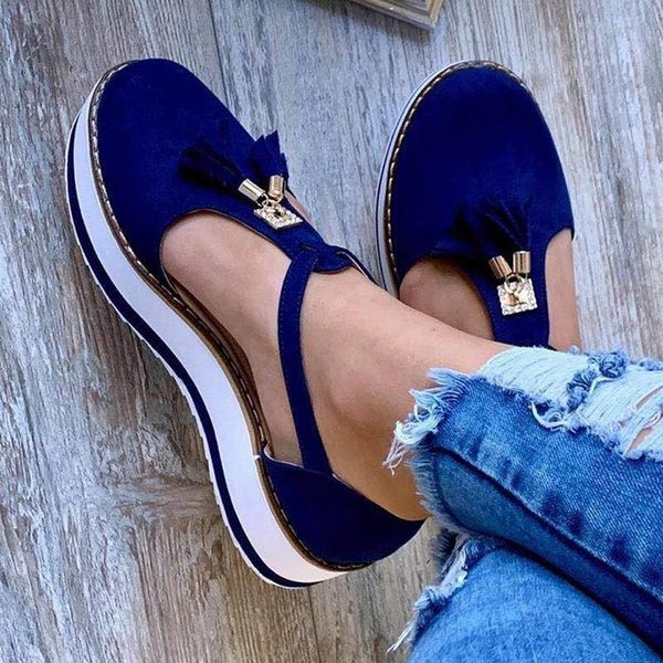 

women flat shoes summer vulcanized shoes solid color thick bottom women's sandals fashion tassel casual style women's, Black
