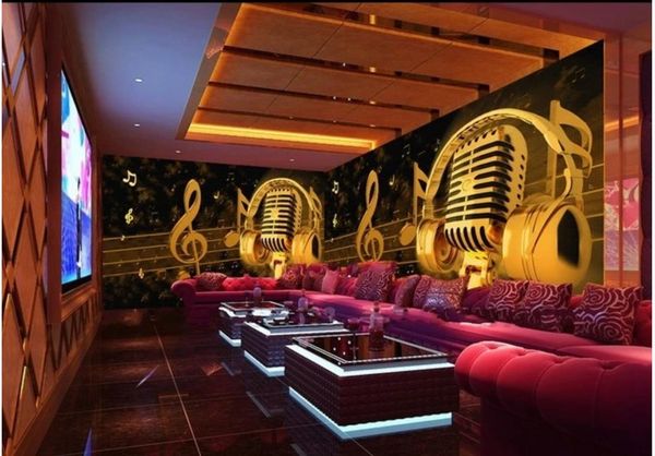 

custom p wallpaper 3d mural wallpapers golden music ktv bar mural sofa background wall papers home decoration