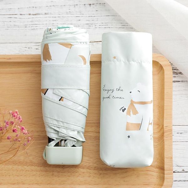 

мода мини женщина зонтик пять складного стиль животных черного покрытие путешествие зонтик дождь мужчина марк свет карманной девушка зонтик