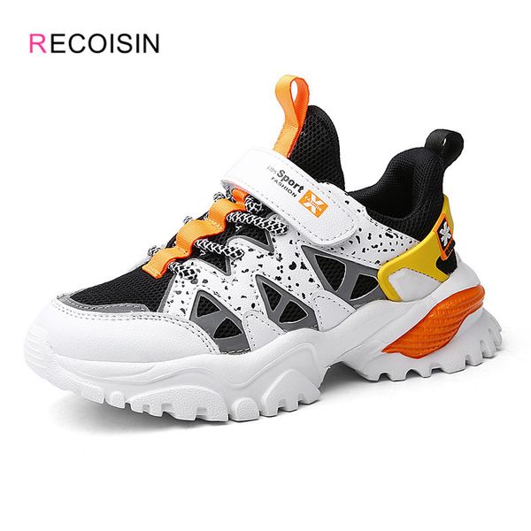 

recoisin new 2020 autumn kids sports for breathable mesh sneakers boys fashion casual children shoes chaussure enfant, Black