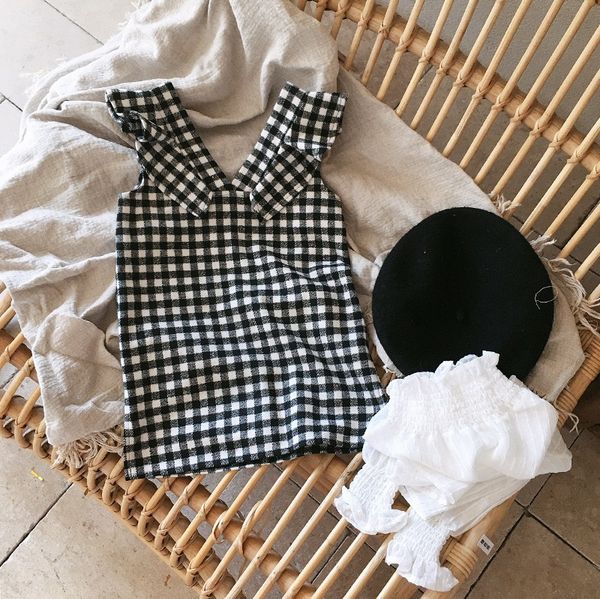 

quality ins little girls plaid dresses korea style girls plaid dress fashion autumn girls dresses 2-7 years, Red;yellow