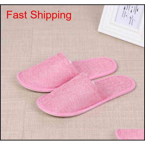 

disposable slippers l spa home guest shoes 4 colors comfortable breathable soft anti-slip cotton linen o jlldpr home003