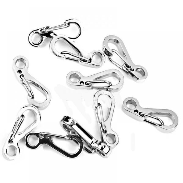 

10x mini keychain key ring clips snap hook carabiner hanging buckles silver hook clip camping e qylctj