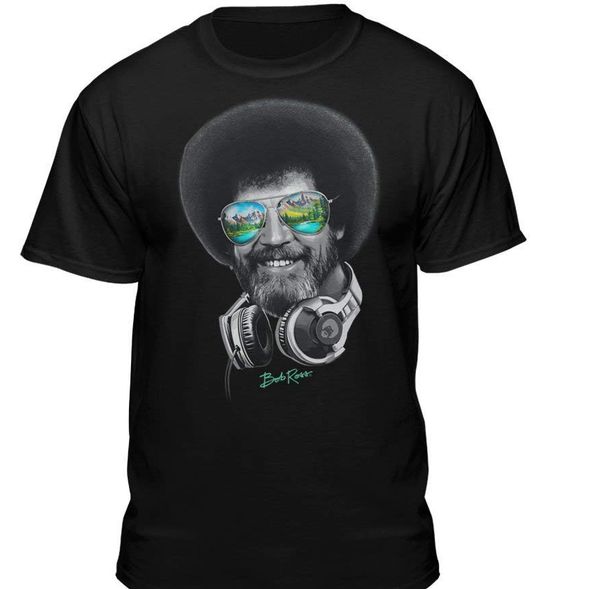 

dj bob ross officially licensed headphone & shades t shirt tee shirt casual short sleeve sport hooded sweatshirt hoodie